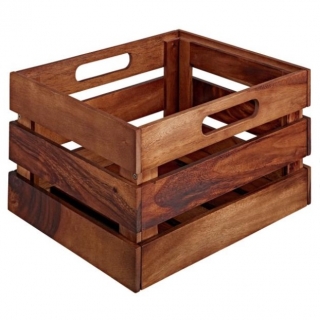 Dřevěný box Wantage s úchyty, 28,3x34,7x15 cm - akazie hnědá