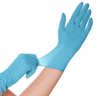 Jednorázové latexové rukavice Skin - modrá