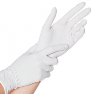 Jednorázové latexové rukavice Skin - bílá