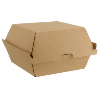 Jednorázový box - burgerbox, 14,5x13,5x8,2 cm - hnědá