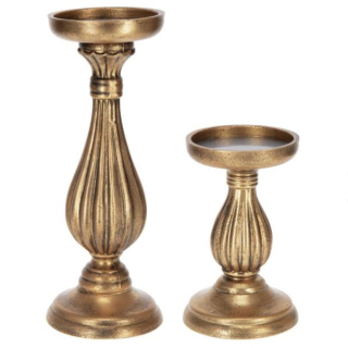 Dřevěné svícny Thandi, 28 cm / 17 cm - zlatá - NEDOSTUPNÉ