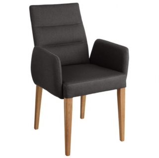 Židle s područkami Nelson, polyester - antracitová