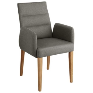 Židle s područkami Nelson, polyester - sv. šedá