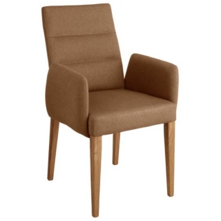 Židle s područkami Nelson, polyester - hnědá