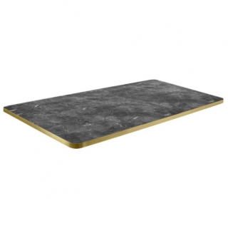 Stolová deska Marvani, 120x80 cm - černá/zlatá