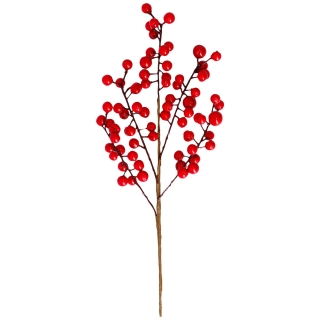 Dekorativní větev Pari, 15x35 cm - červená/hnědá - POSLEDNÍ KUSY!