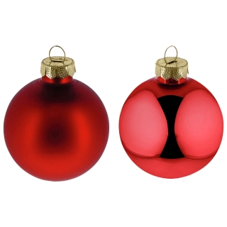 Skleněné vánoční koule Baran, 6 cm - červená - POSLEDNÍ KUSY!