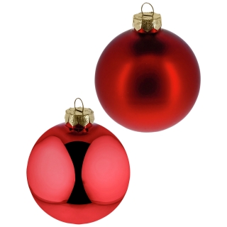 Skleněné vánoční koule Baran, 8 cm - červená - POSLEDNÍ KUSY!
