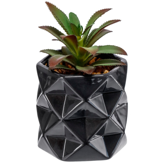 Umělá rostlina Laiba, 15x9 cm - zelená/černá