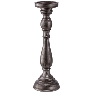 Dřevěný svícen Feray, 11,5x37,5 cm - stříbrná