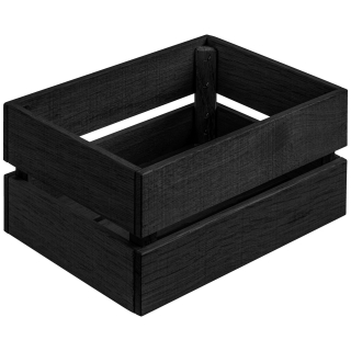 Dřevěný box Wantage bez úchytů, 20x15x10 cm - dub/černá