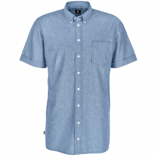 Pánská košile Chambray, krátký rukáv - modrá