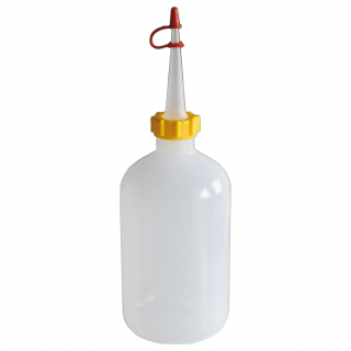 Dávkovací lahev Narrow, 7,8x16,2 cm / 500 ml - průhledná/bílá