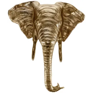 Nástěnná dekorace slon Eshia, 27x33x38 cm - zlatá