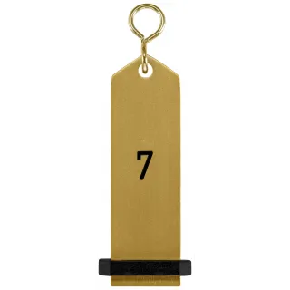 Přívěšek na klíče Bumerang s vyraženým číslem 7 - zlatá