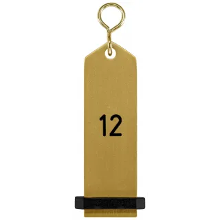 Přívěšek na klíče Bumerang s vyraženým číslem 12 - zlatá