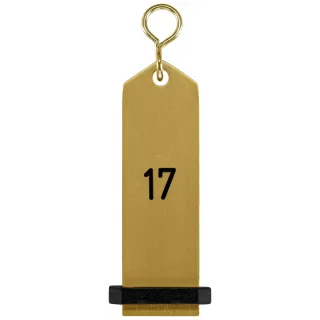 Přívěšek na klíče Bumerang s vyraženým číslem 17 - zlatá