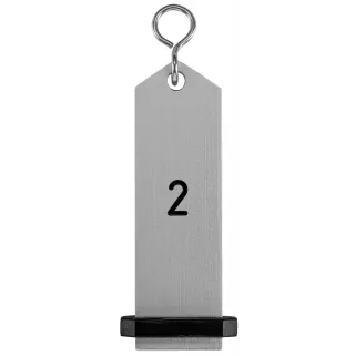 Přívěšek na klíče Bumerang s vyraženým číslem 2 - stříbrná