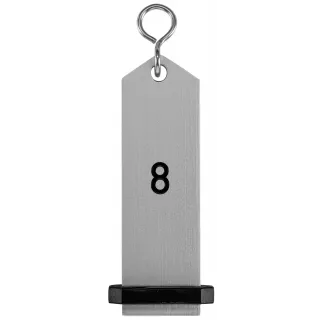 Přívěšek na klíče Bumerang s vyraženým číslem 8 - stříbrná
