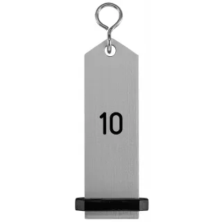 Přívěšek na klíče Bumerang s vyraženým číslem 10 - stříbrná
