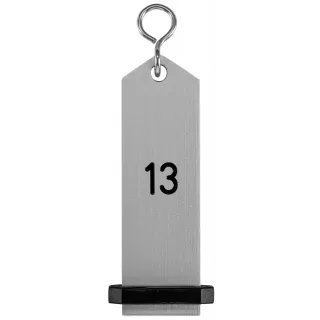 Přívěšek na klíče Bumerang s vyraženým číslem 13 - stříbrná