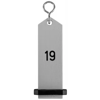 Přívěšek na klíče Bumerang s vyraženým číslem 19 - stříbrná