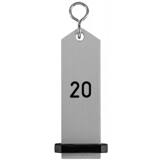 Přívěšek na klíče Bumerang s vyraženým číslem 20 - stříbrná