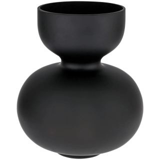 Skleněná váza Ayaka, 22x25,5 cm - černá