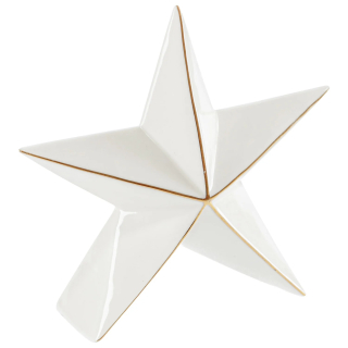 Dekorativní hvězda Naomi, 12,6x5x11,7 cm - bílá/zlatá