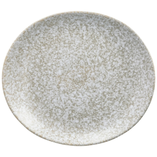 Talíř plochý (organický tvar) Mamoro, 31x26,5 cm - béžová/bílá