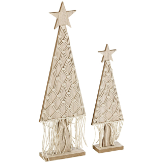 Set vánočních stromků Kichi, 36 cm / 51 cm - šedá/hnědá