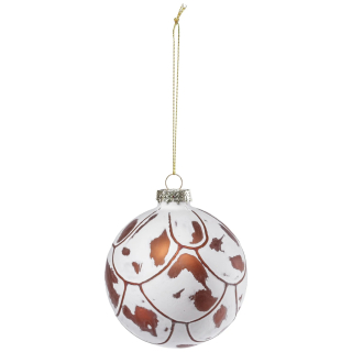 Skleněné vánoční koule Shiori, 8 cm - bílá/zlatá