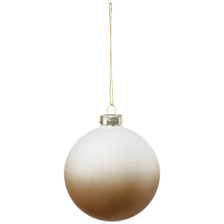 Skleněné vánoční koule Taki, 8 cm - bílá/hnědá