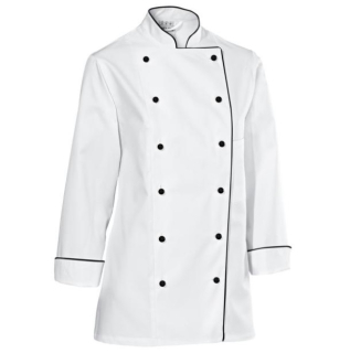 Dámský rondon Premium Chef, dlouhý rukáv - bílá/černá