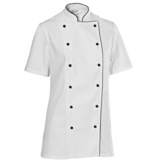Dámský rondon Premium Chef, krátký rukáv - bílá/černá