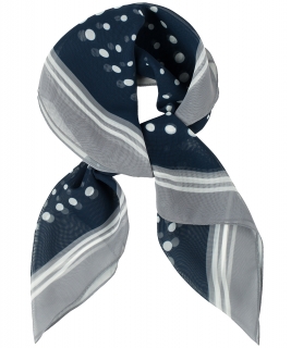 Šátek, puntíky - námoř. modrá/šedá