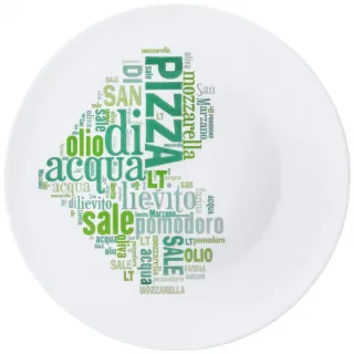 Pizza talíř Pizza Chef, 33 cm - bílá/zelená