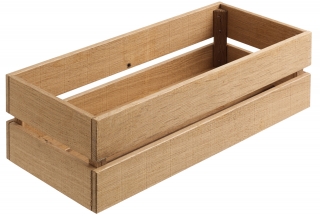 Dřevěný box Wantage bez úchytů, 35x15x10 cm - dub