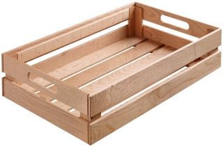 Dřevěný box Wantage s úchyty, 55,2x34,7x10 cm - dub