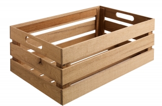 Dřevěný box Wantage s úchyty, 55,2x34,7x15 cm - dub