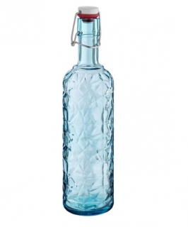 Skleněná uzavíratelná láhev Nala, 1050 ml - modrá