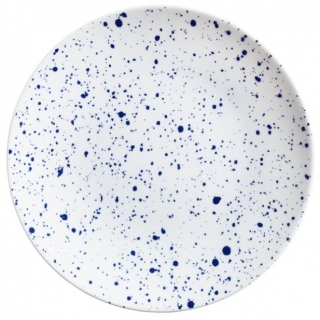 Talíř plochý Mixor tečky, 27 cm - bílá/modrá