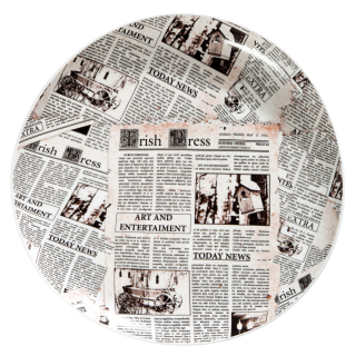 Talíř plochý Druk, 28,5 cm - novinový papír