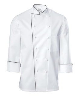 Pánský rondon Premium Chef, dlouhý rukáv - bílá/černá
