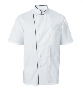 Pánský rondon Premium Chef, krátký rukáv - bílá/černá