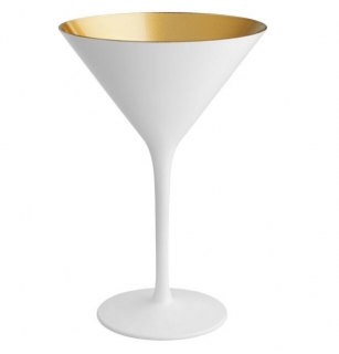 Sklenice na martini Joleen, 210 ml - bílá/zlatá