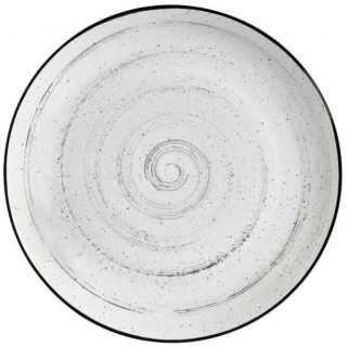 Talíř plochý Fungio, 27 cm - bílá/černá