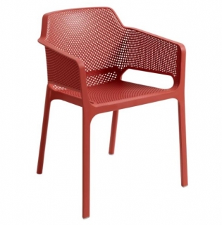 Židle s opěrkami Net - sv. červená