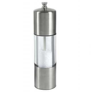 Mlýnek na sůl Moreno, 18,5 cm - stříbrná/průhledná