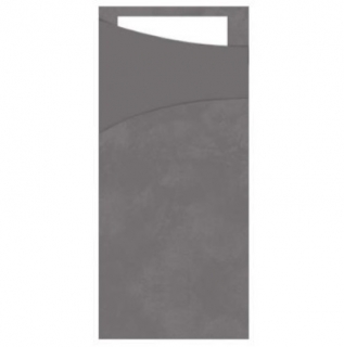 Kapsy na příbor 2v1, 8,5x19 cm - šedá/bílá